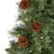3ft. Pre-Lit White Mountain Pine & Pinecones Artificial Christmas Tree with Clear LED Lights